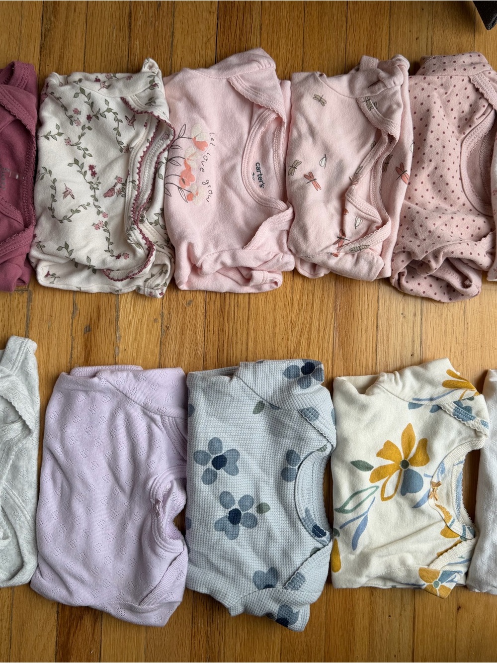 Baby Girl Mixed Floral & Solid Onesie Bundle in Pinks, Lilac, Blue & Yellow